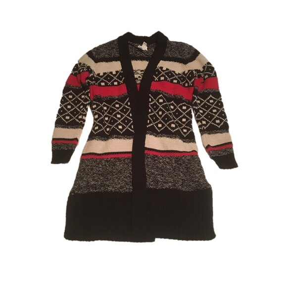 Saint John's Bay Sweaters - ✨️3 For $20✨ cardigan Womens Small black red striped long Fair Isle Cottage Boho